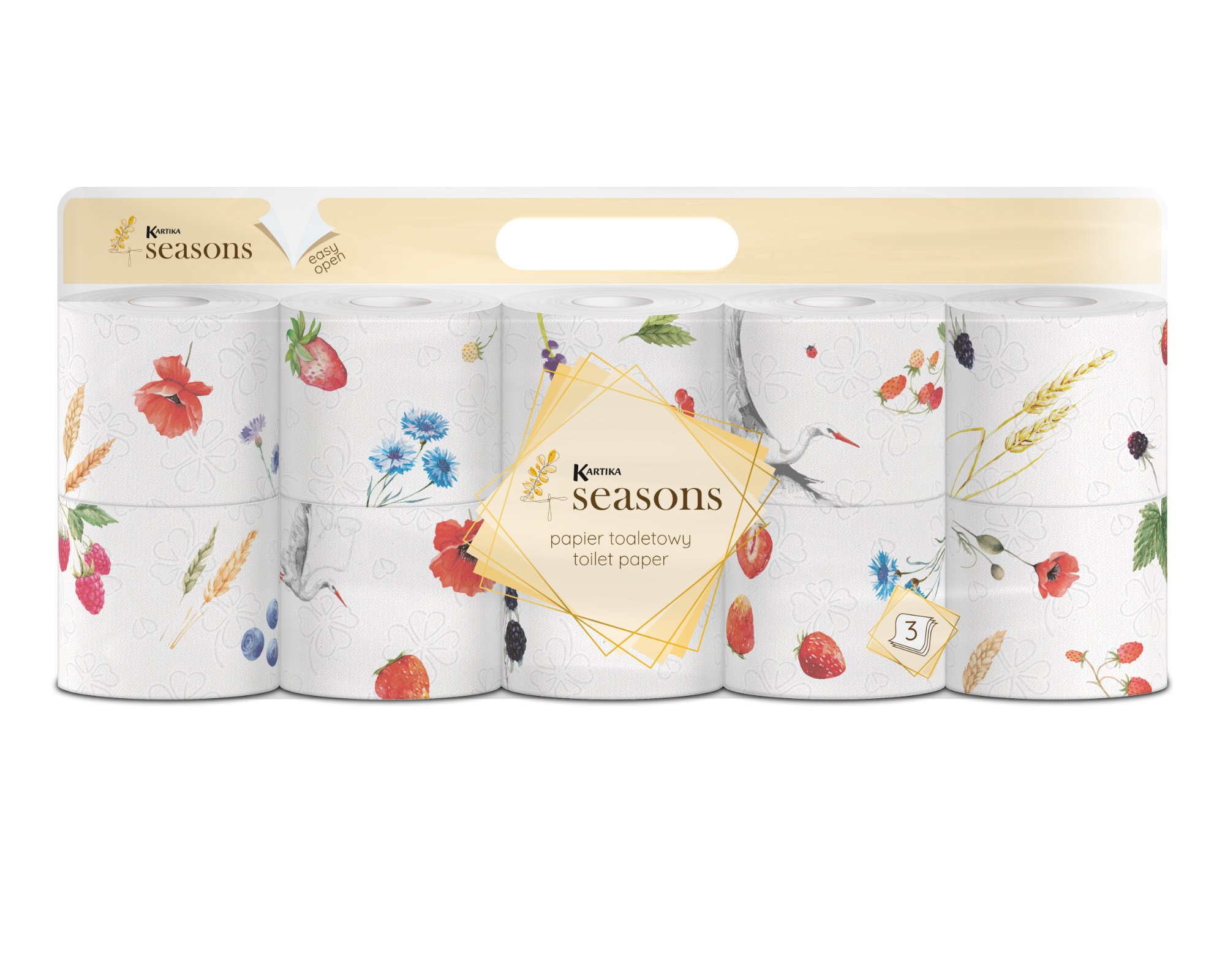 Toilet Paper Kartika 4 Seasons Summer 10 rolls 200 sheets 3 ply